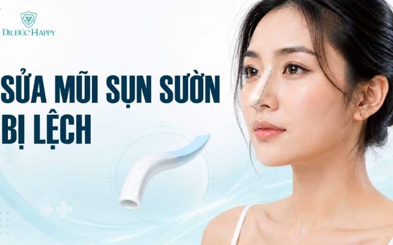 sửa mũi sụn sườn bị lệch